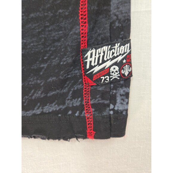 Affliction T-Shirt Built For Speed Black Skull Wings Men's size 3XL Distressed - Picture 4 of 10